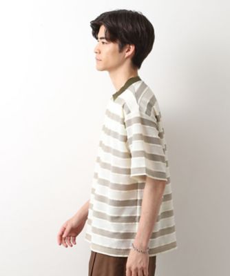 変形ボーダー半袖Ｔシャツ【洗濯機ＯＫ】（２００２５２６８９０）