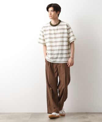変形ボーダー半袖Ｔシャツ【洗濯機ＯＫ】（２００２５２６８９０）