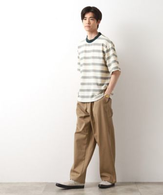 変形ボーダー半袖Ｔシャツ【洗濯機ＯＫ】（２００２５２６８９０）