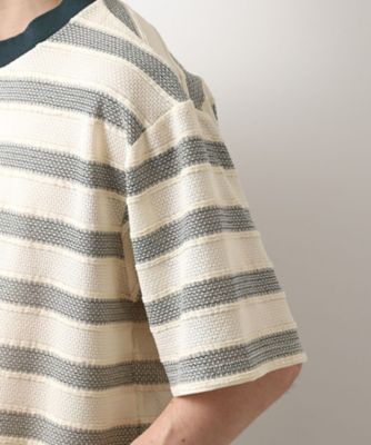 変形ボーダー半袖Ｔシャツ【洗濯機ＯＫ】（２００２５２６８９０）