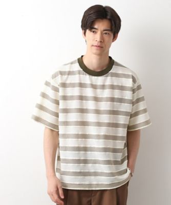 THE SHOP TK (Men)/ザ ショップ ティーケー 変形ボーダー半袖Tシャツ【洗濯機OK】(2002526890)