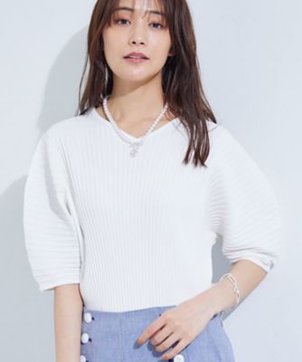 INDIVI L (Women/大きいサイズ)/インディヴィＬ 【二の腕カバー/スタイルアップ】ドライタッチストレッチニット(2002526891)