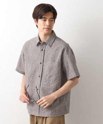 THE SHOP TK (Men)/ザ ショップ ティーケー シアサッカーチェックシャツ 【洗濯機OK】(2002526892)
