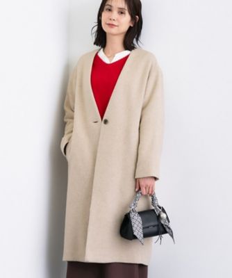 軽量／ウール混】ライトフォルム ロングコート