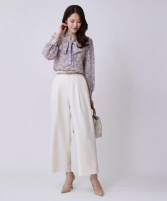 手洗い可／日本製】花柄ボウタイブラウス（2002527111