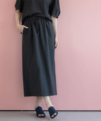 ラメストライプイージーナロースカート／セットアップ可【洗濯機