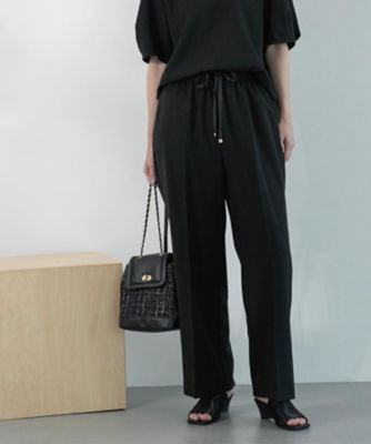 【SALE】OPAQUE.CLIP (Women)/オペークドットクリップ ラメストライプイージーワイドパンツ/セットアップ可【洗濯機洗い可/防シワ/吸水速乾】(2002527145) クロ319 パンツ・ズボン【三越伊勢丹/公式】