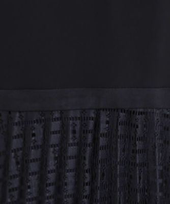 お仕事に◎】シフォン×幾何柄レースプリーツワンピース