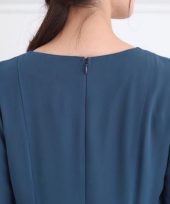 お仕事に◎】シフォン×幾何柄レースプリーツワンピース