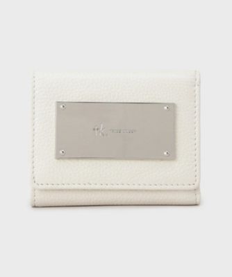 リアルレザー】プレート三つ折りウォレット