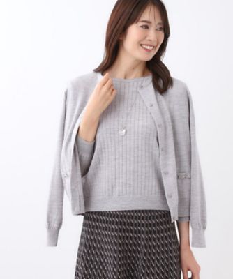 ＜Reflect (Women)＞【ＷＥＢ先行カラーあり／軽い羽織に◎／アンサンブル可】透かし柄カーディガン（２００２５２７６０１）