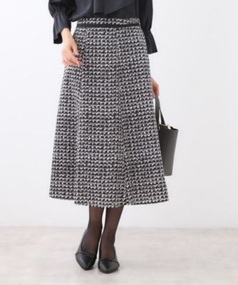 ＜Reflect (Women)＞【ニットスタイルが華やかに◎】チドリ風プリントフレアスカート（２００２５２７６０６）
