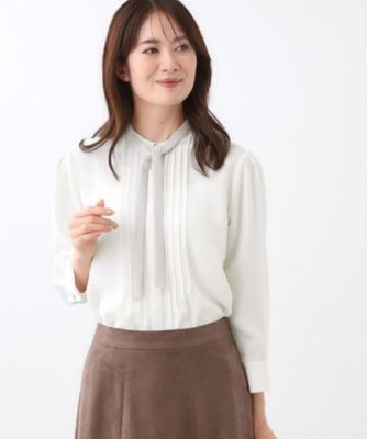＜Reflect (Women)＞【配色ボウタイ付き】八分袖ジョーゼットブラウス（２００２５２７６１７）