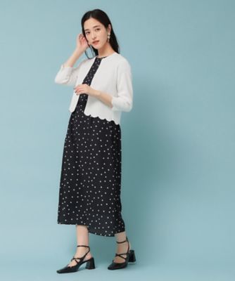 【接触冷感／４色展開】スカラップ７分袖ボレロ（２００２５２８０１２）