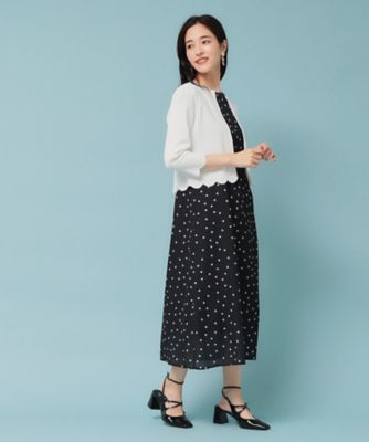 【接触冷感／４色展開】スカラップ７分袖ボレロ（２００２５２８０１２）