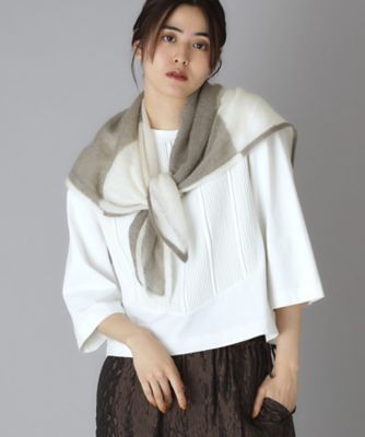 大判、アソースメレ　スカーフ ASAUCE MELER(アソースメレ)のハイゲージラミーニット トリミング