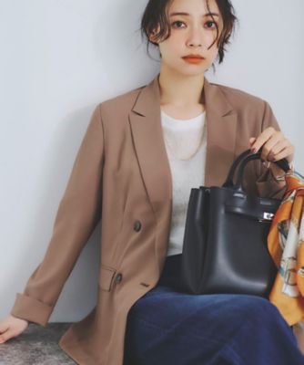 【SALE】INDIVI S (Women/小さいサイズ)/インディヴィS【軽く羽織れる!】ダブルジャケット(2002528283) チャ042 コート・ジャケット【三越伊勢丹/公式】