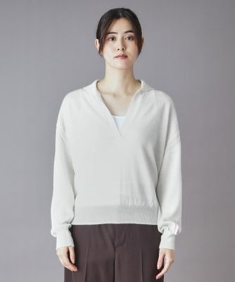 バトナー Batoner ラミー24SS カーディガン　ホワイト ◇BATONER（バトナー）RAMIE WOOL SKIPPER