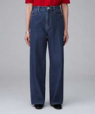 グレー／ブルー／ジーンズ】ソフトワイドデニムパンツ