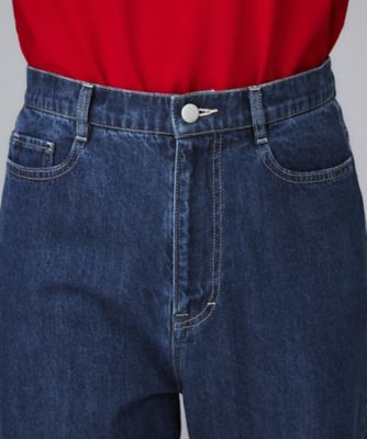 グレー／ブルー／ジーンズ】ソフトワイドデニムパンツ