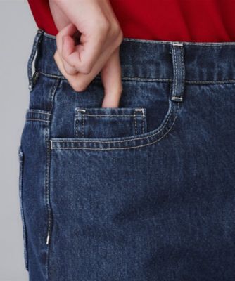 グレー／ブルー／ジーンズ】ソフトワイドデニムパンツ