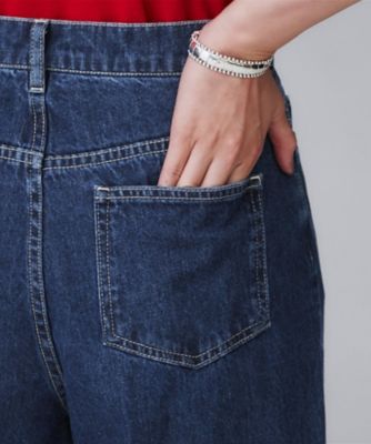 グレー／ブルー／ジーンズ】ソフトワイドデニムパンツ