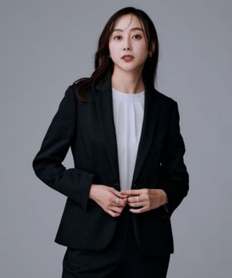 洗えるスーツ／ストレッチ】ウール混ジャージ テーラードジャケット