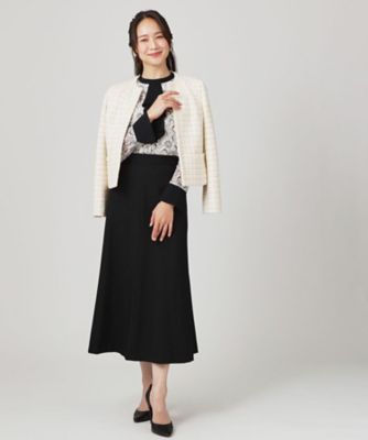 ☆美品☆non non dori 可愛い人形アップリケ　ツィードジャケット 42 INGEBORG×VIVIANO】ファンシーツイードノーカラージャケット