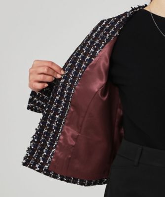 日本製／セットアップ可】ファンシーツィードのショート丈ジャケット