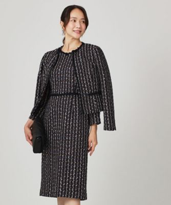 日本製／セットアップ可】ファンシーツィードのワンピース