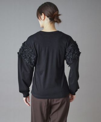 レーストップス　ミュラーオブヨシオクボ FRILLED LACE KNIT TOP｜muller of yoshiokubo(ミュラーオブ