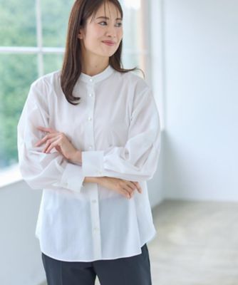 ＜Reflect (Women)＞【さらっと一枚で決まる／重ね着にもおすすめ◎】タックスリーブシャツブラウス（２００２５２８６７８）
