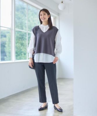 さらっと一枚で決まる／重ね着にもおすすめ◎】タックスリーブシャツ