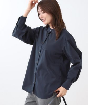 MACHATT タックスリーブパフブラウスF 半シャツ ネイビー MACHATT タックスリーブパフブラウスF 半シャツ ネイビー