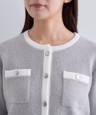 ミニブークレ素材】ジャケットライクカーディガン
