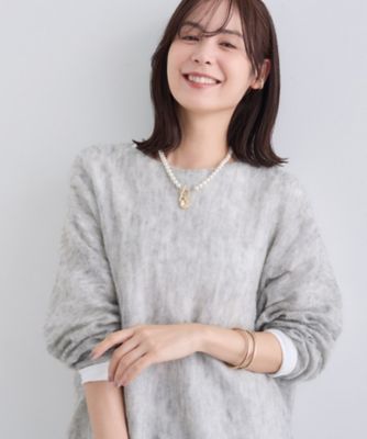 ＜INDIVI L (Women/大きいサイズ)＞【キッドモヘヤ素材】ラウンドヘムニット（２００２５２８７２１）