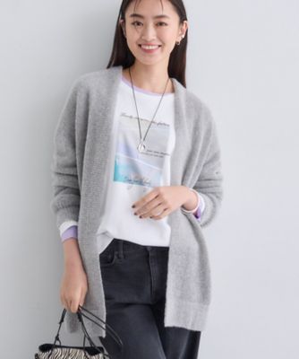 エアリー素材】ブークレ着流しニットカーディガン