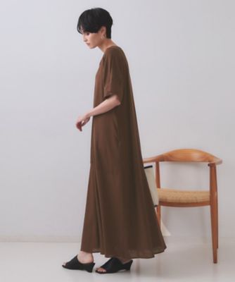 レーヨン麻キーネックワンピース【洗える】（２００２５２８７４１）