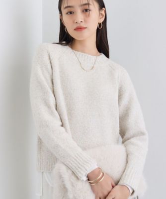 ＜INDIVI L (Women/大きいサイズ)＞【洗える／ラメ／意匠感】ミックスブークレニット（２００２５２８７４２）