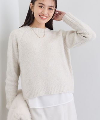 洗える／ラメ／意匠感】ミックスブークレニット（2002528742