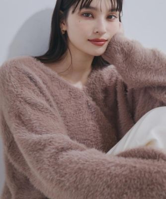 選べる7色／華やかで柔らか】ふわふわフェザーニット／洗える・前後