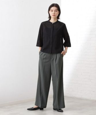 gomme(ゴム)★マキヒロシゲアトリエ★ワイドパンツ★着用1.2回★美品 セットアップ対応】トリアセバックサテンジョーゼット ワイド