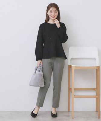 ウォームストレッチテーパードパンツ【洗濯機OK／防シワ／吸湿発熱