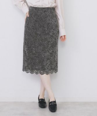 ＜index (Women)＞モールレースタイトスカート【洗濯機ＯＫ】（２００２５２８８７３）