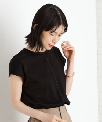 合皮パイピングフレンチＴシャツ【洗える】（２００２５２８８９１）