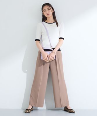 インナーで活躍／アンサンブル】クルーネック半袖ニット 