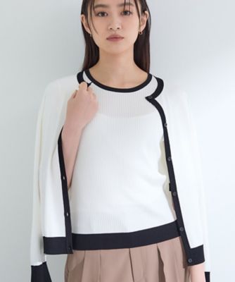 ＜INDIVI L (Women/大きいサイズ)＞＜秋ＳＡＬＥ！＞【通年活躍！／アンサンブル可能】クルーネックカーディガン（２００２５２８８９５）