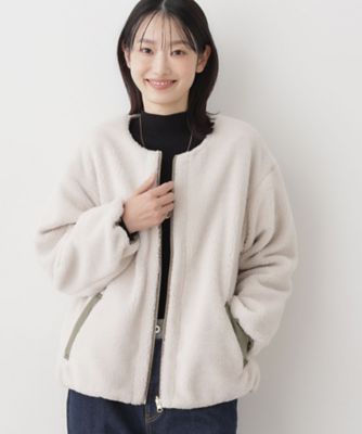 Dessin (Women)/デッサン リバーシブルタフタボアアウター(2002528905) シロ504 コート・ジャケット【三越伊勢丹/公式】