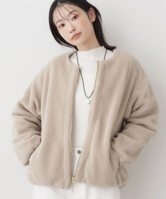 Dessin (Women)/デッサン リバーシブルタフタボアアウター(2002528905) ベージュ554 コート・ジャケット【三越伊勢丹/公式】