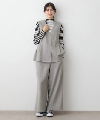 2点セット／ウエストゴム／洗える】ツイストクロスセットアップ